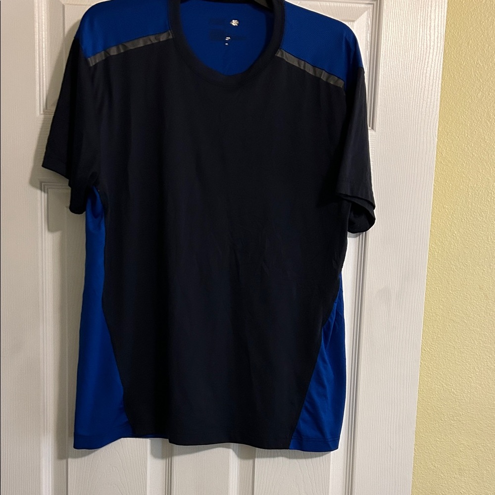 Men's Black and Blue Athletic Shirt